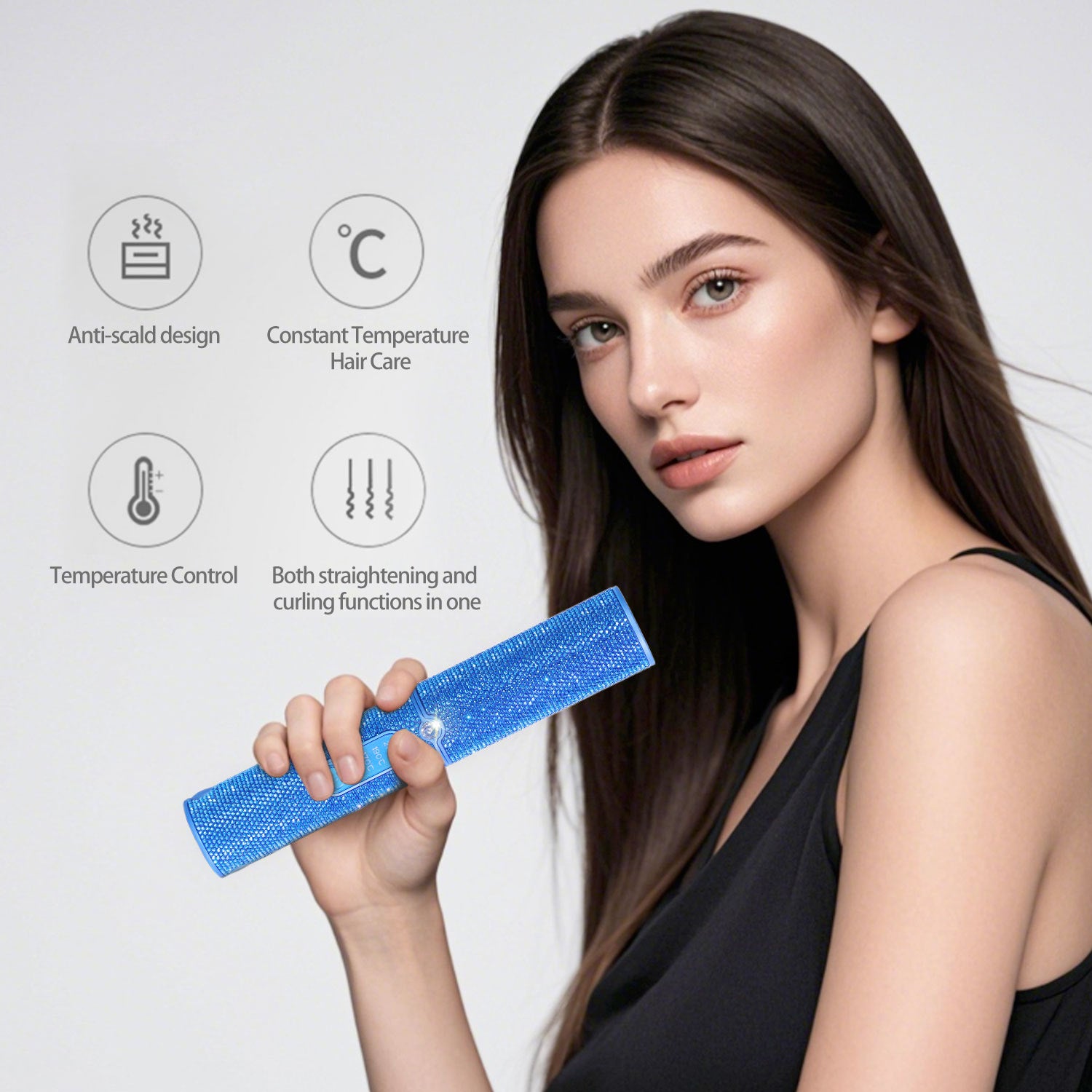 Wireless Cordless Hair Straightener 5000mAh Portable Flat Iron