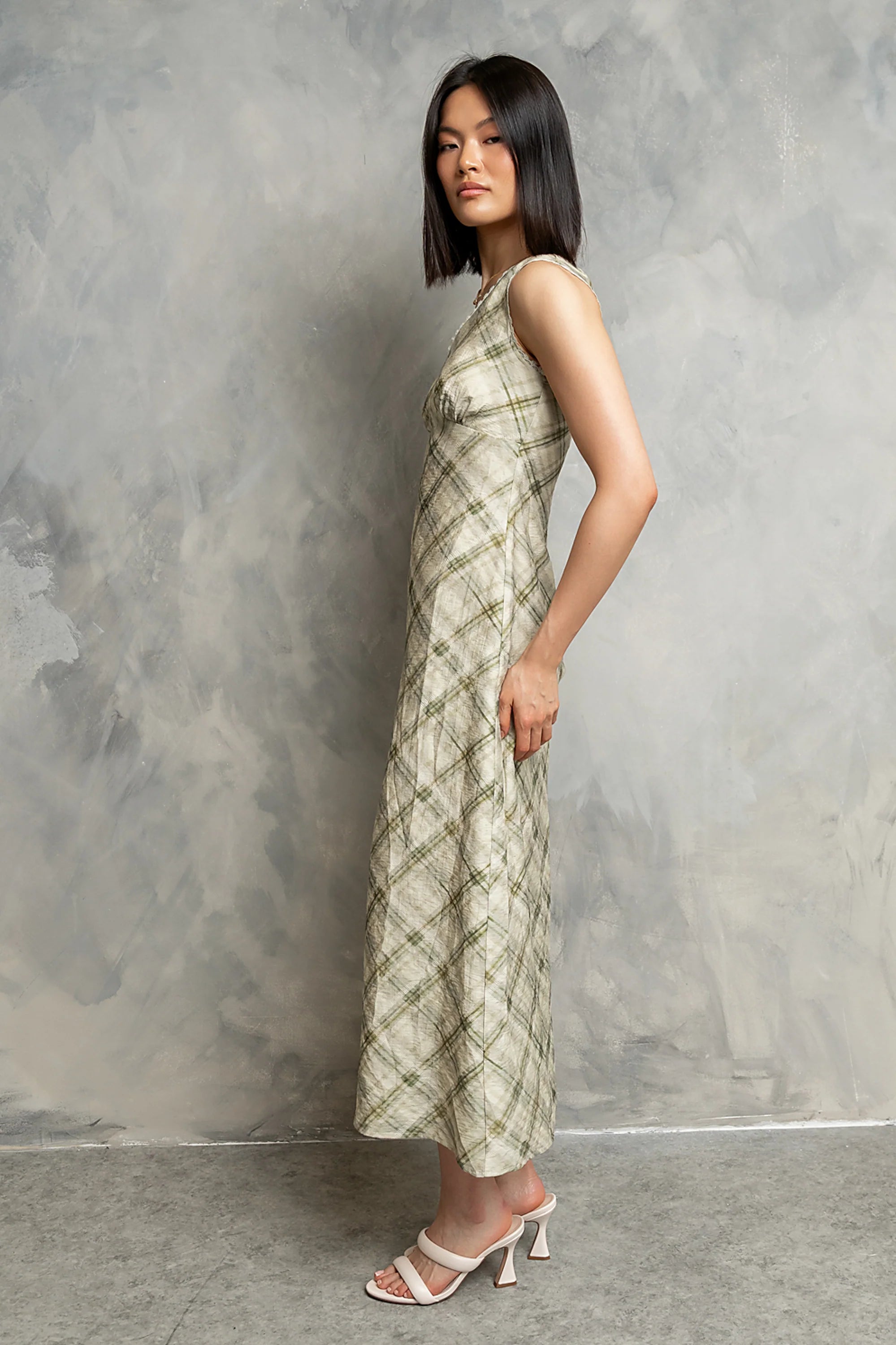 Yolanda Plaid Maxi Dress