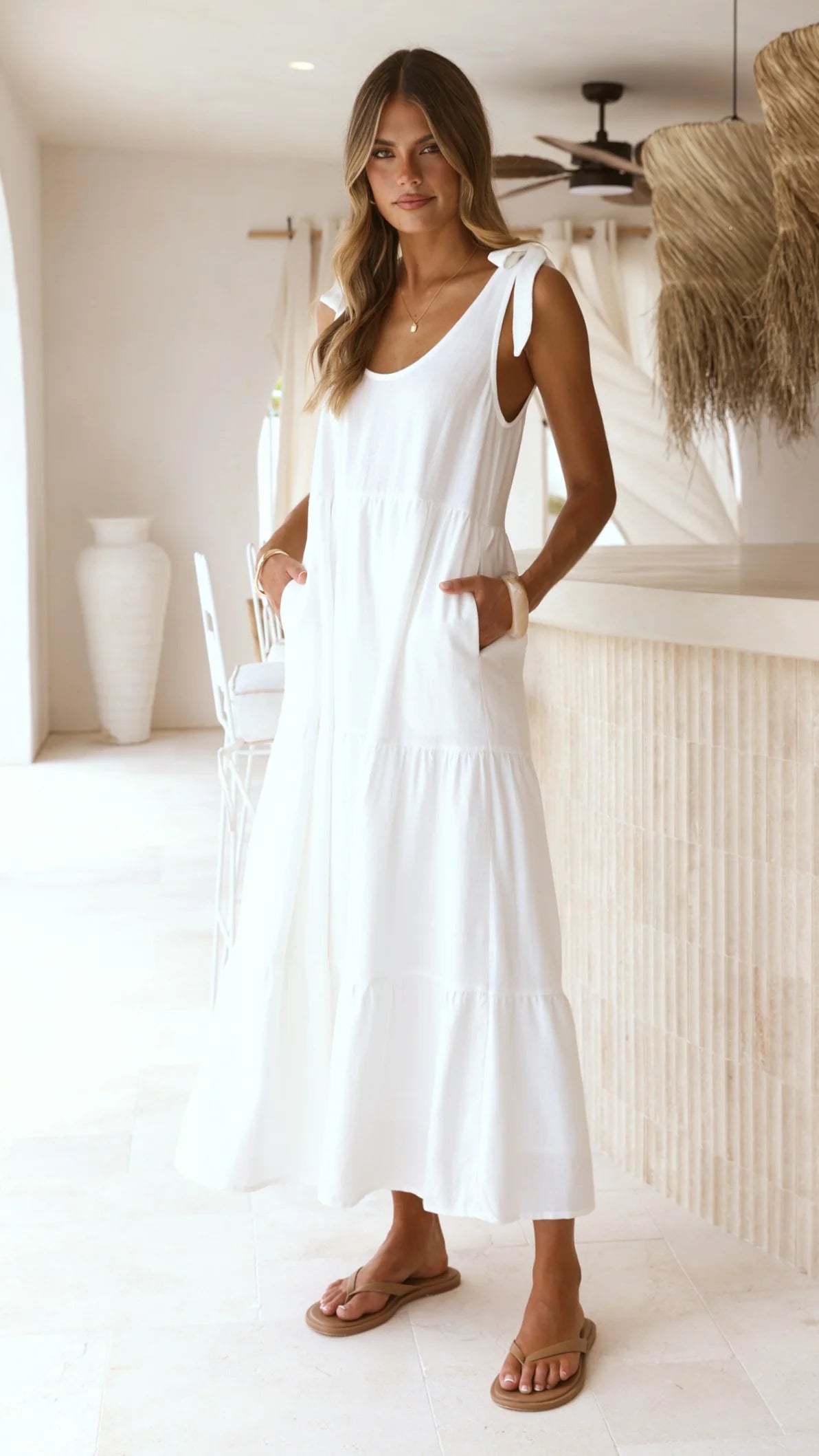 Jaliyah Midi Dress - White