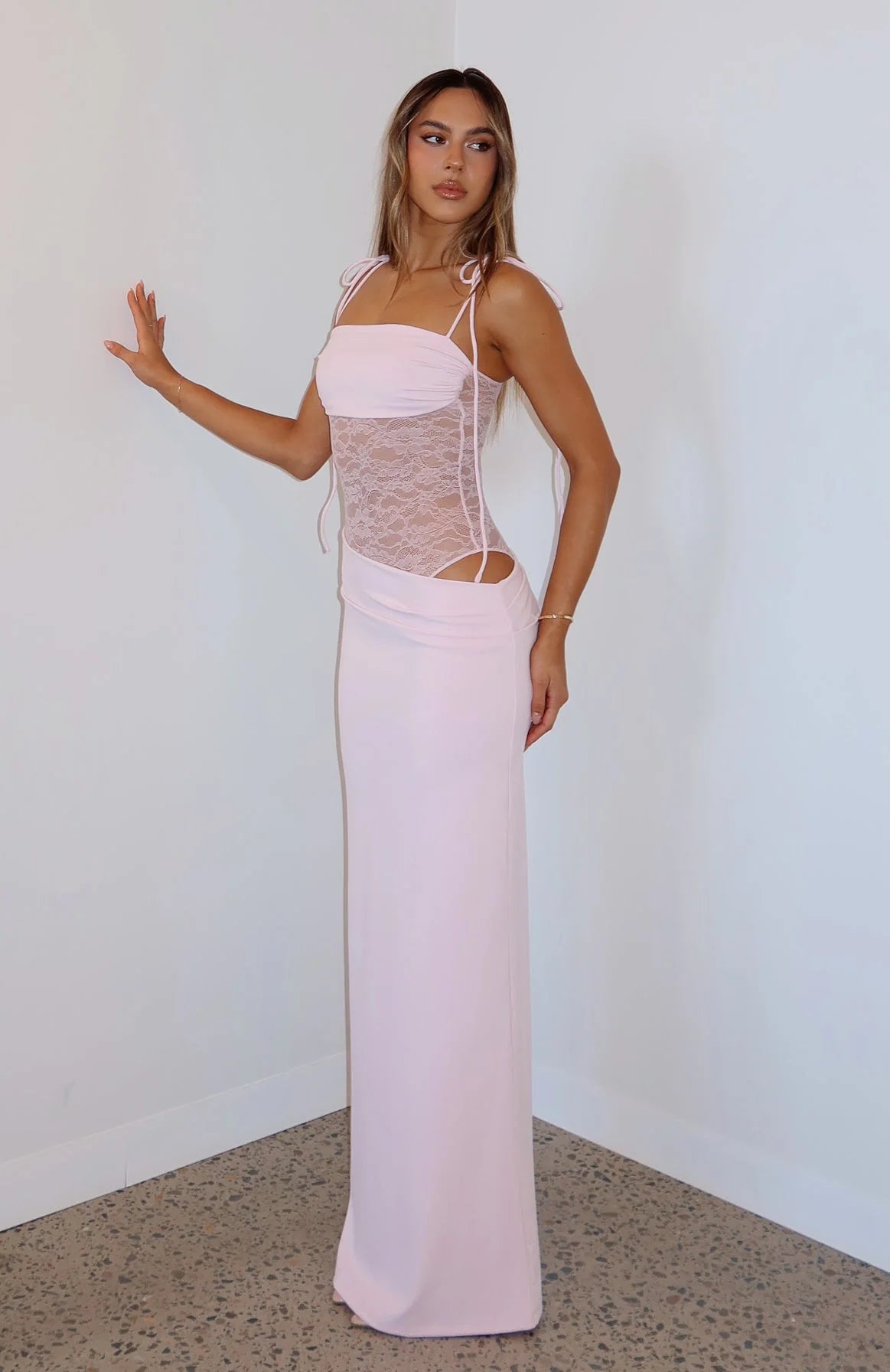 Compliment Me Maxi Dress Baby Pink