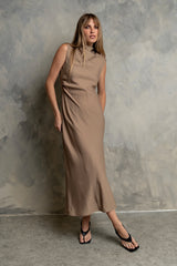 Shay Midi Dress in Mocha